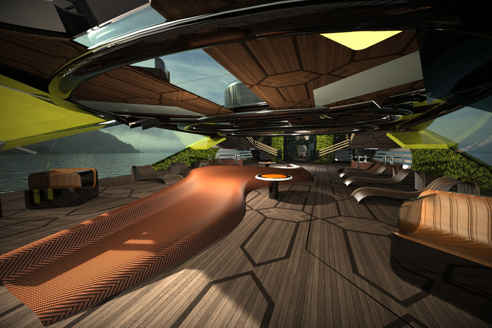 Intérieur du Crescere Yacht Concept
