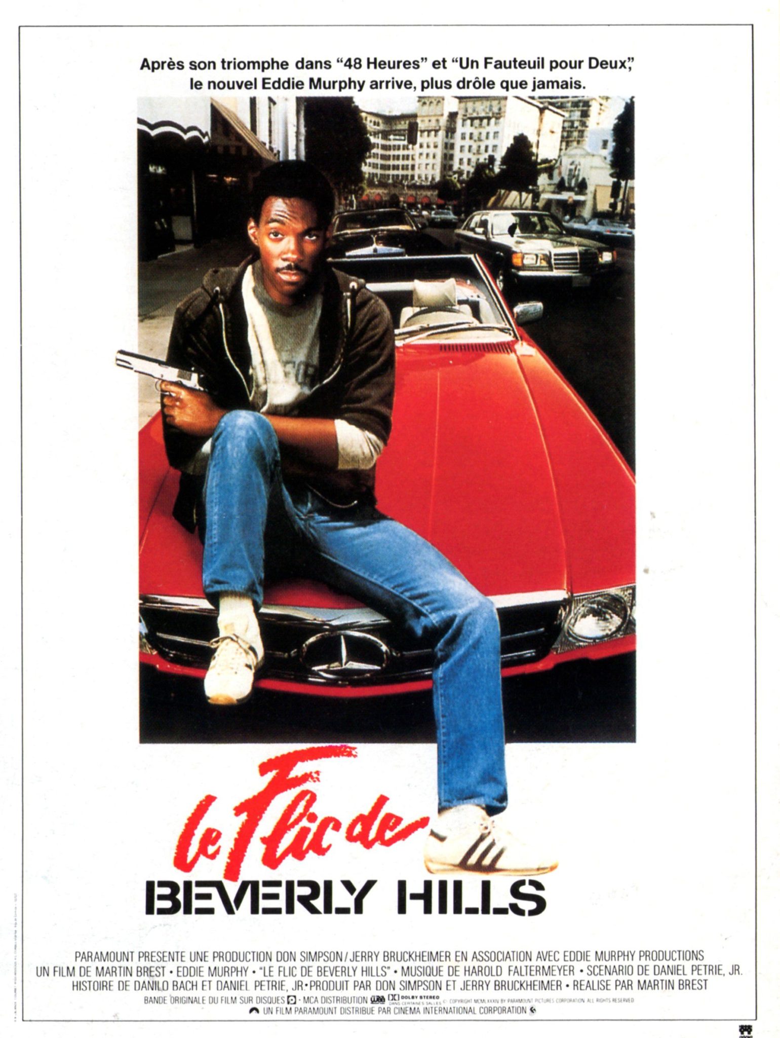 Eddie Murphy avec des Adidas Samba sur l'affiche du film Le Flic de Beverly Hills