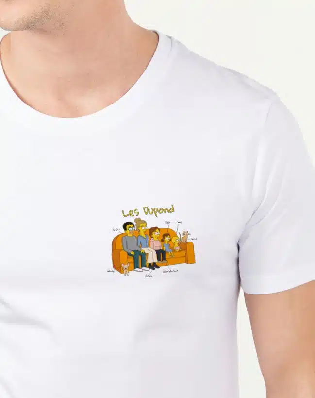 T-Shirt homme Famille personnalisée cartoon