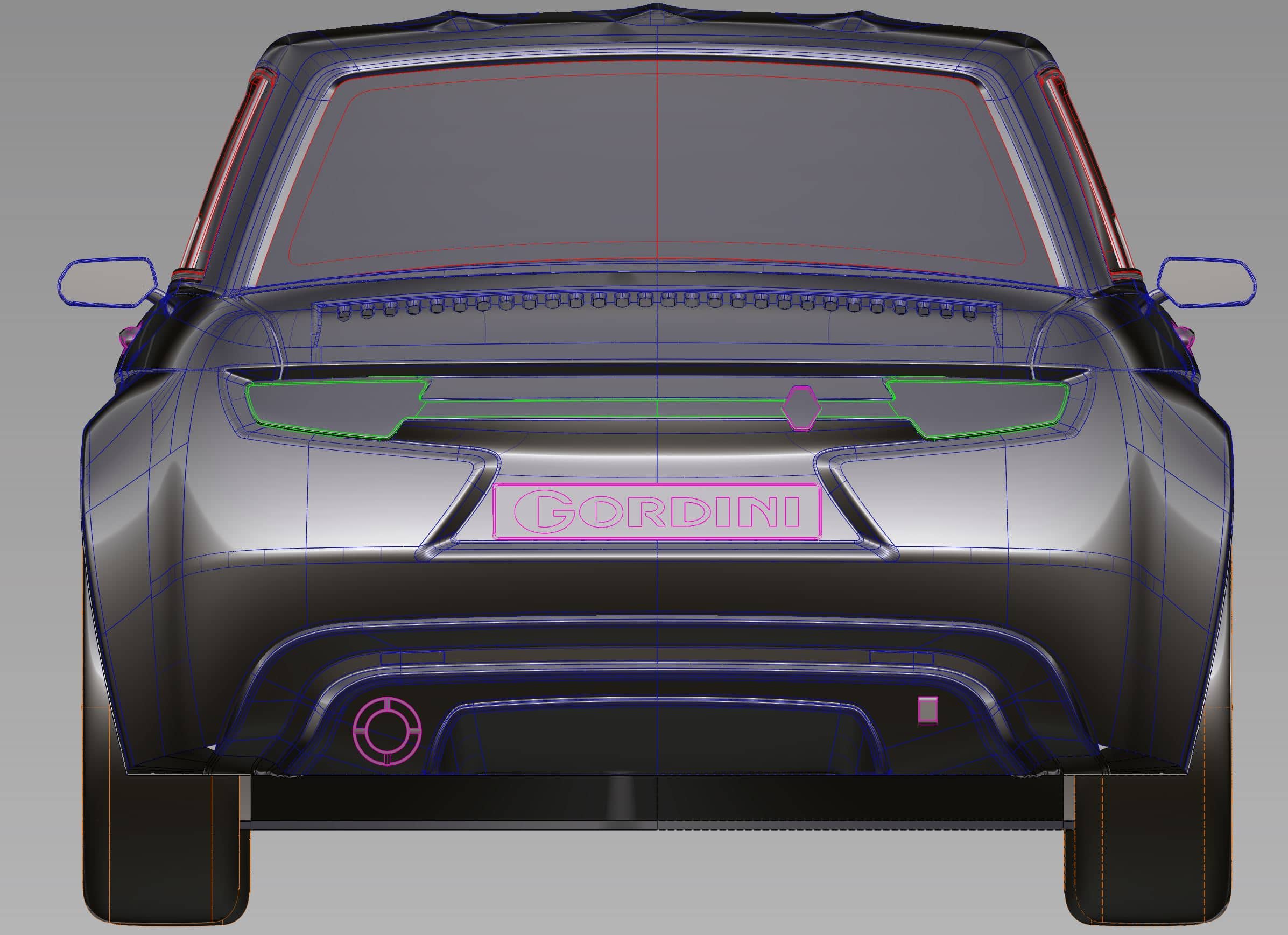 Concept 3D de Renault 8 Gordini - face arrière