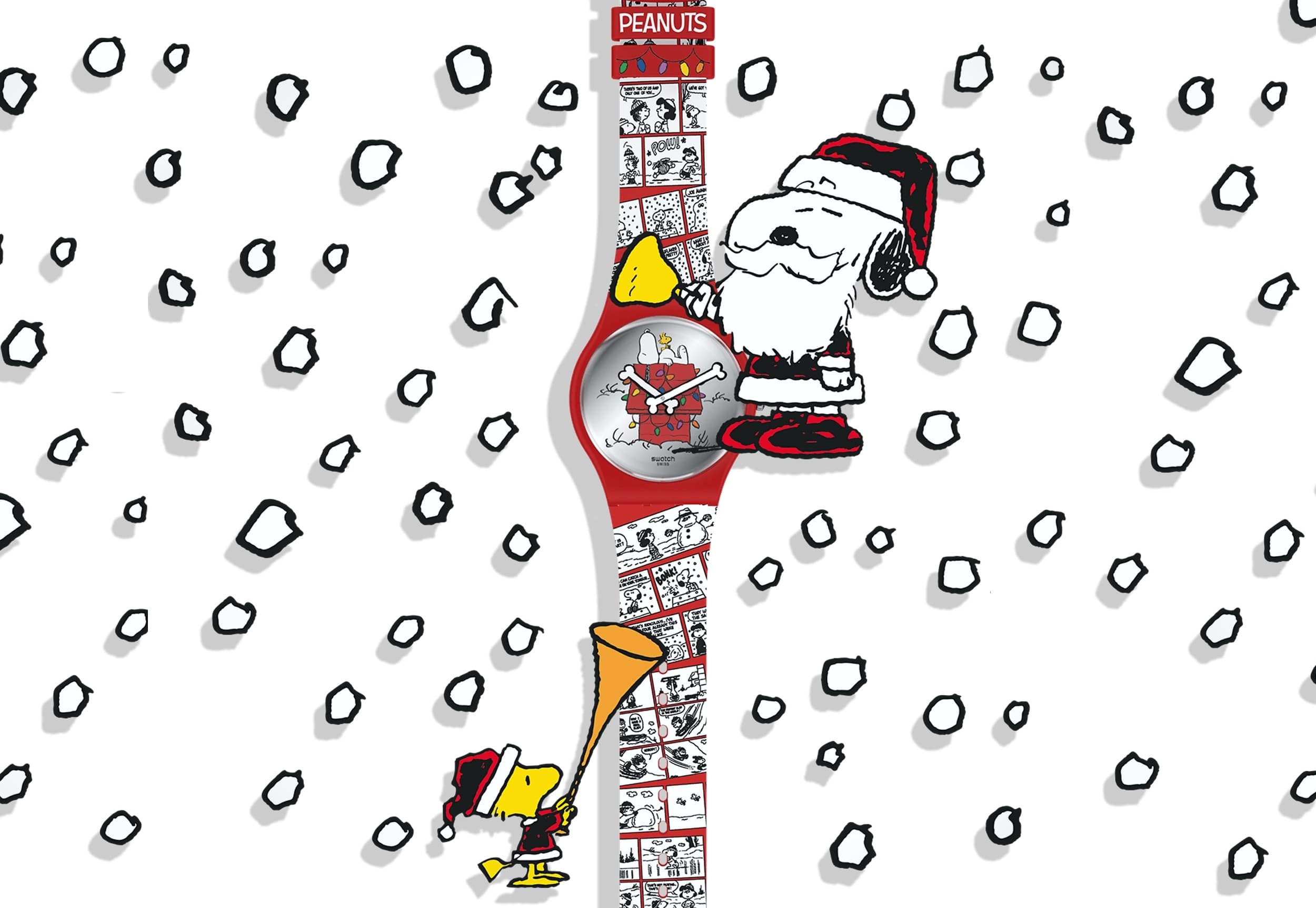 Nos belles trouvailles montre Swatch x Peanuts, jean Jules made in