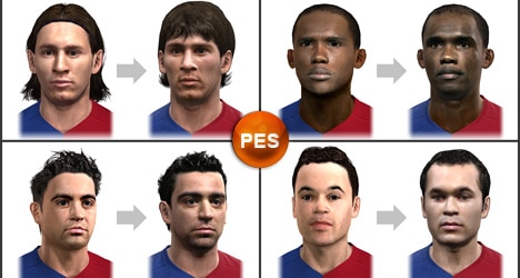 Evolution des joueurs de Barcelone entre PES 2009 et PES 2010
