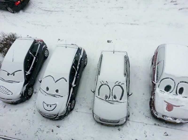 Du street-art dans la neige