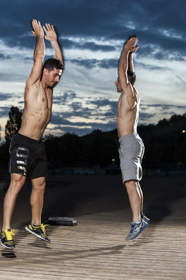 Jump at the end of a burpee