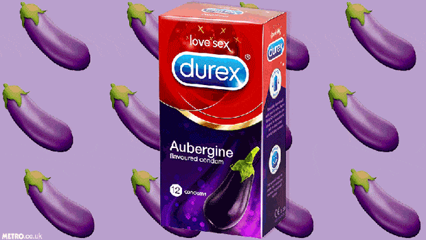 Le préservatif à l'aubergine par Durex