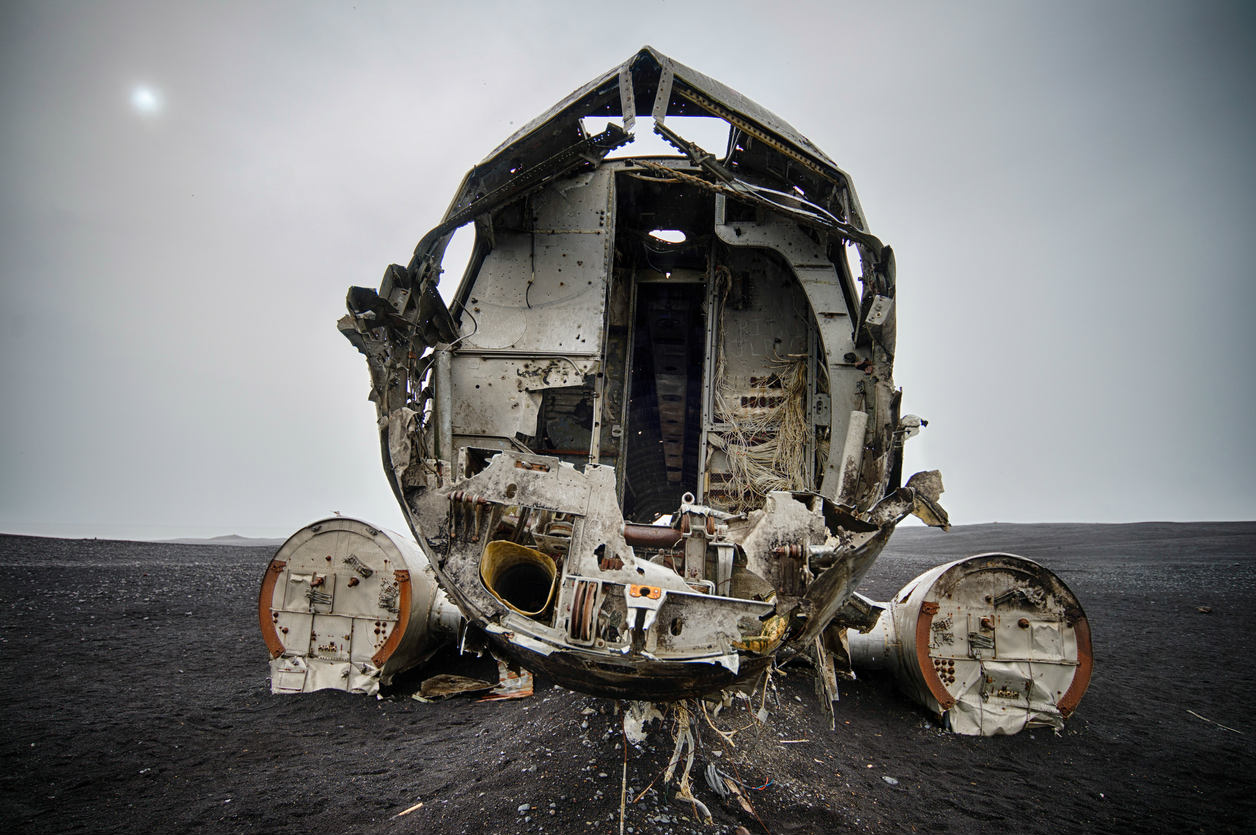 Epave abandonnée d'un avion DC3 en Islande