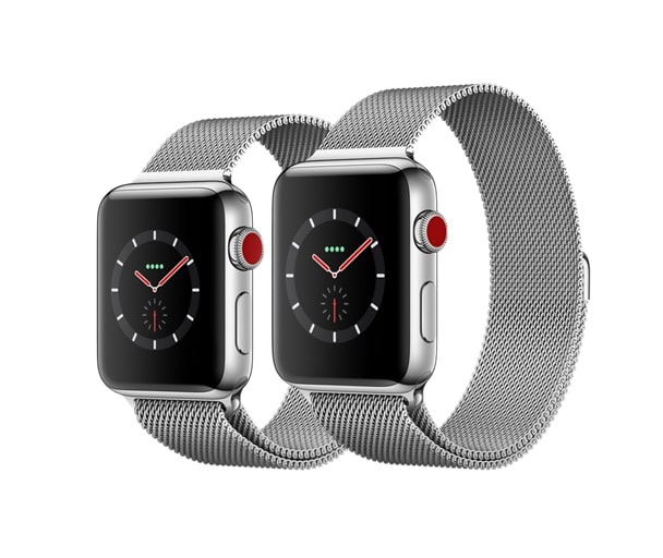 Apple Watch 3 avec bracelet en maille milanaise