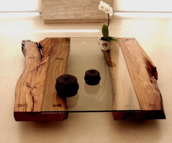 Table basse DIY en bois et en verre