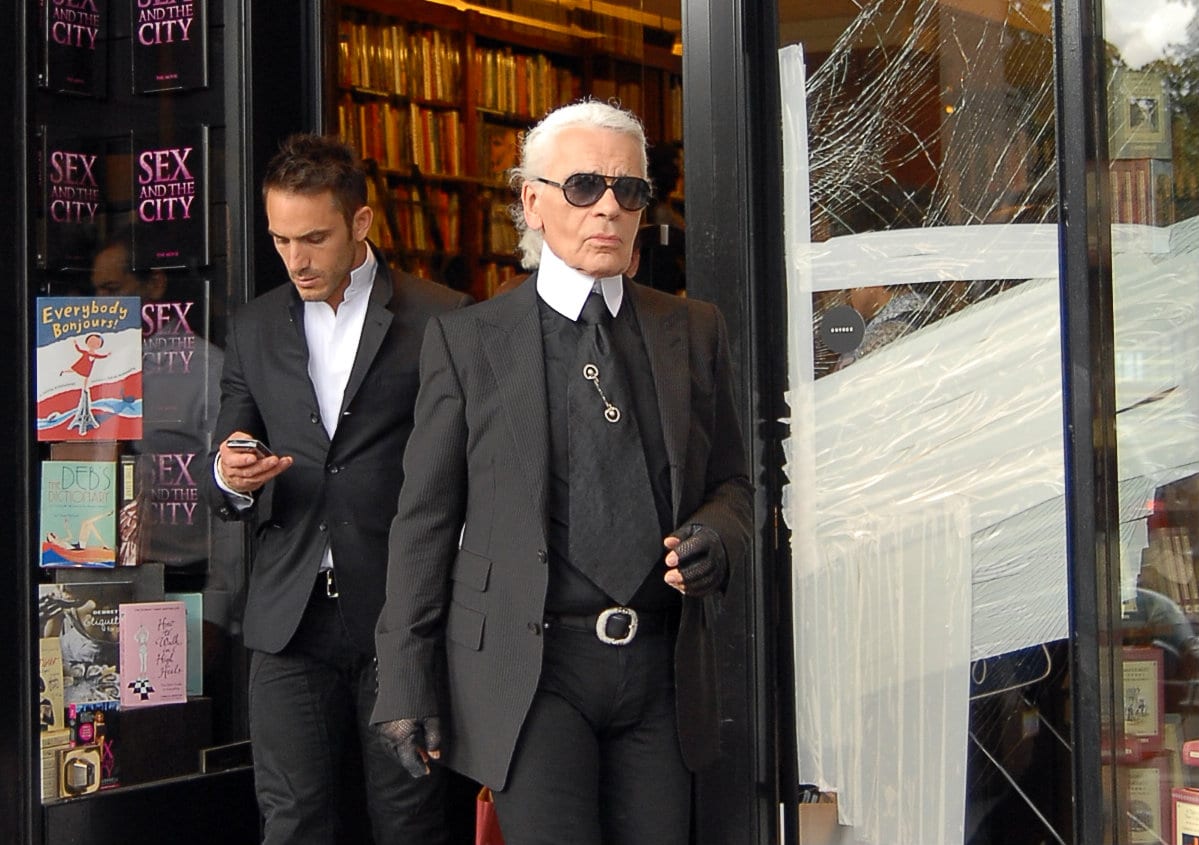 Karl Lagerfeld en 2008 à Paris