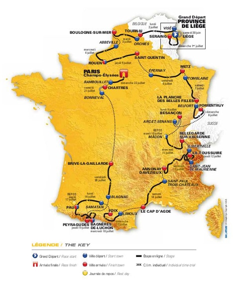 Parcours du Tour de France 2012
